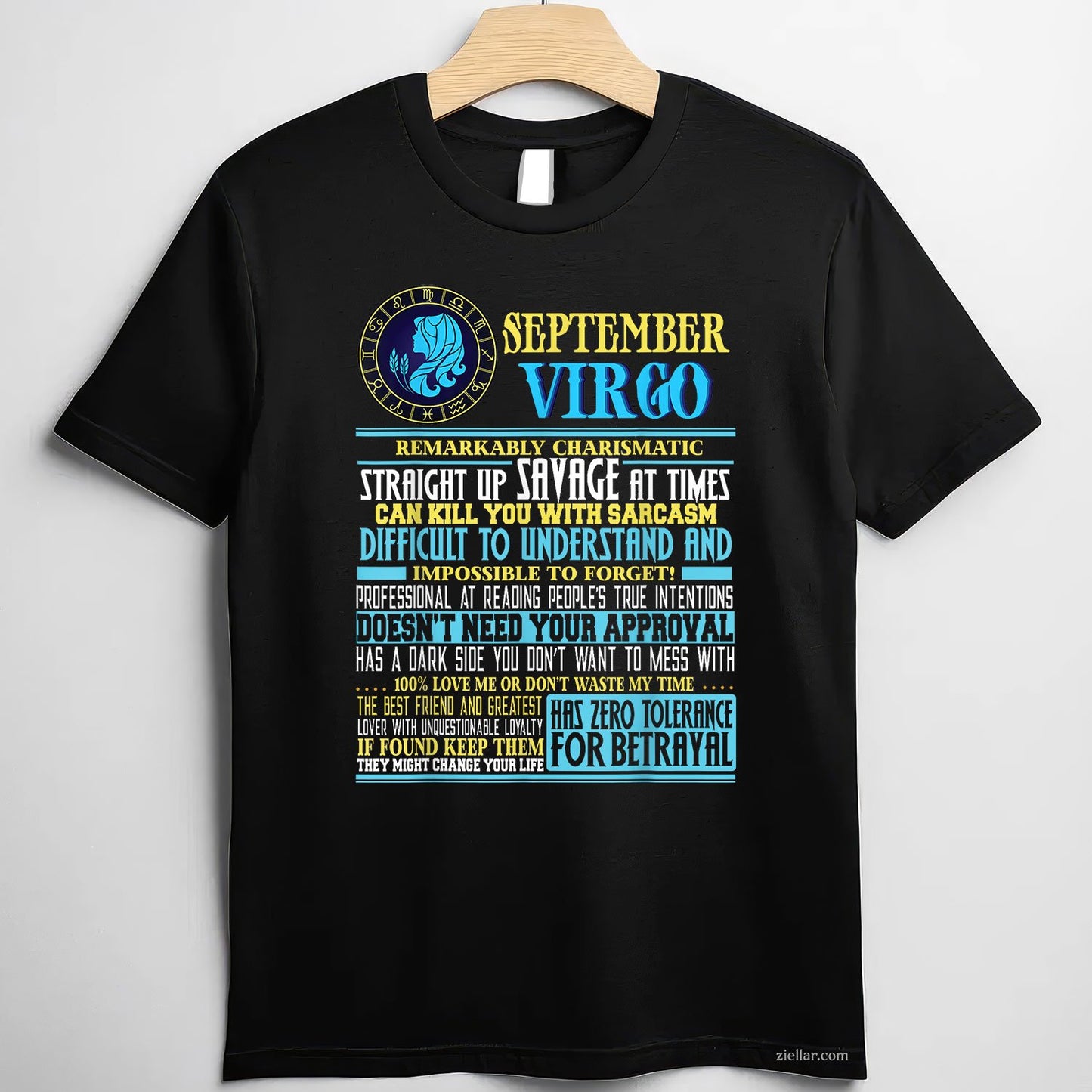 Virgo Facts Funny Tee and T-Shirt, September Zodiac Birthday T-Shirt Gift for Adults