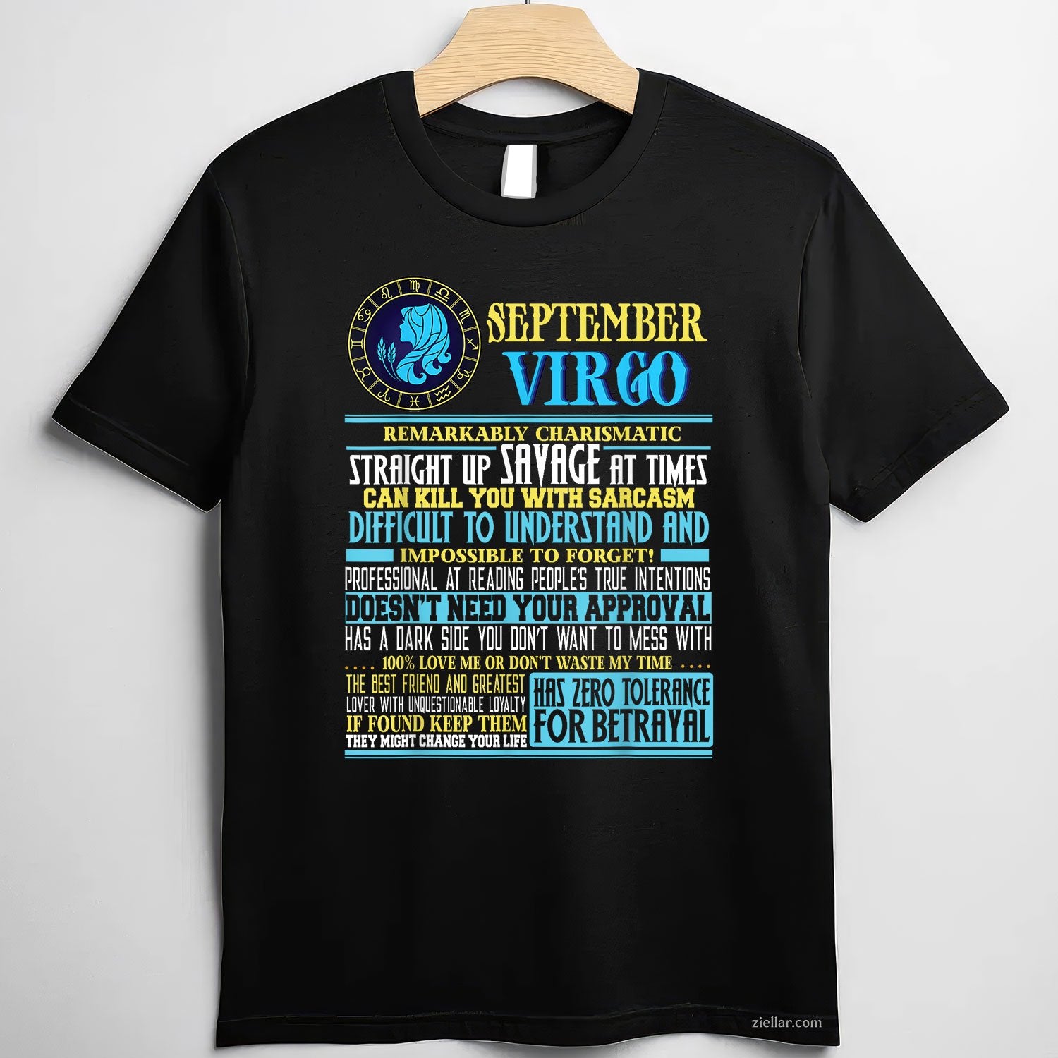Virgo Facts Funny Tee and T-Shirt, September Zodiac Birthday T-Shirt Gift for Adults