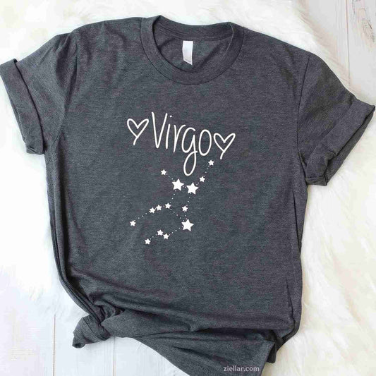 Virgo Zodiac Sign Horoscope Stars August September Birthday T-Shirt Tee for Men Women Adults Unisex