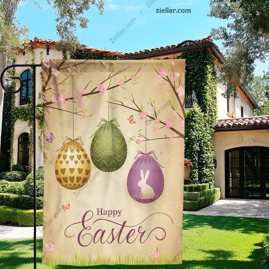 Watercolor Easter Egg Garden Flag 12x18 Inch Double Sided Outdoor Yard Decor