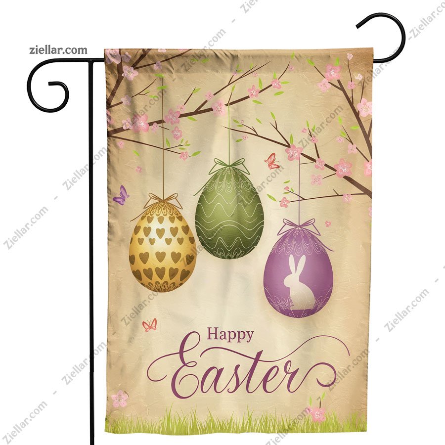 Watercolor Easter Egg Garden Flag 12x18 Inch Double Sided Outdoor Yard Decor