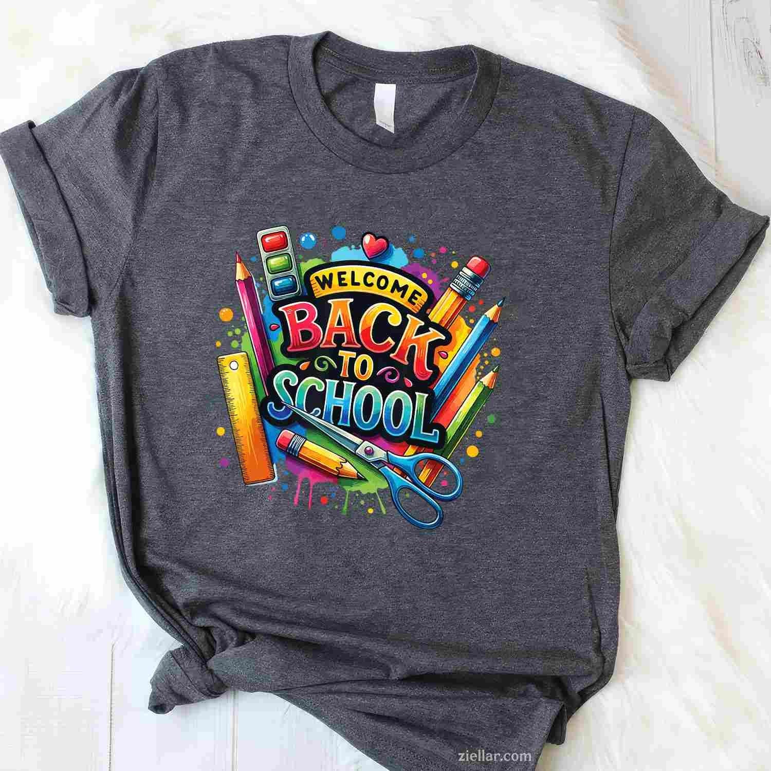 Welcome Back To School First Day of School Teachers T-Shirt Tee for Men Women Adults Unisex