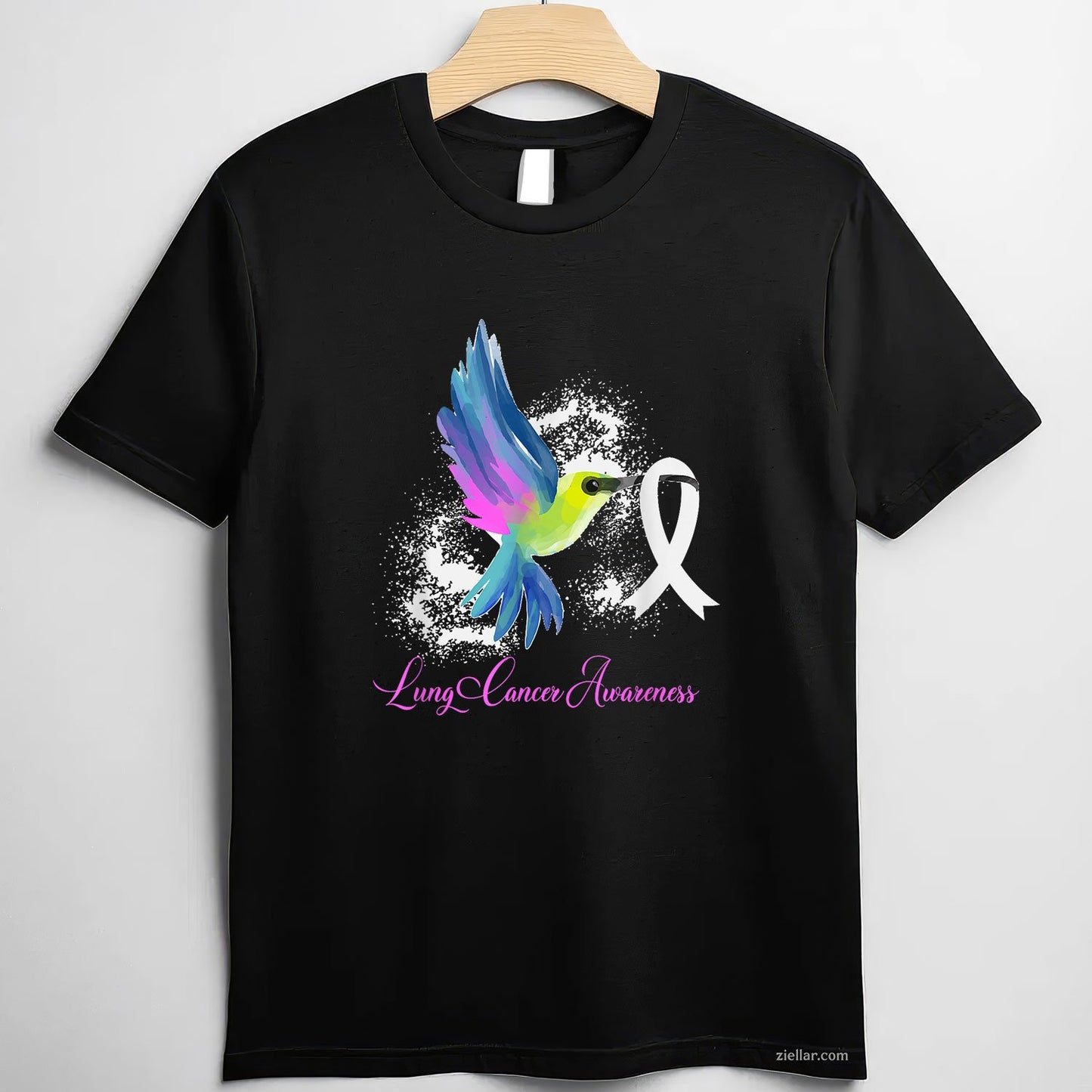 White Ribbon Lung Cancer Survivor Gift Lung Cancer Awareness T-Shirt