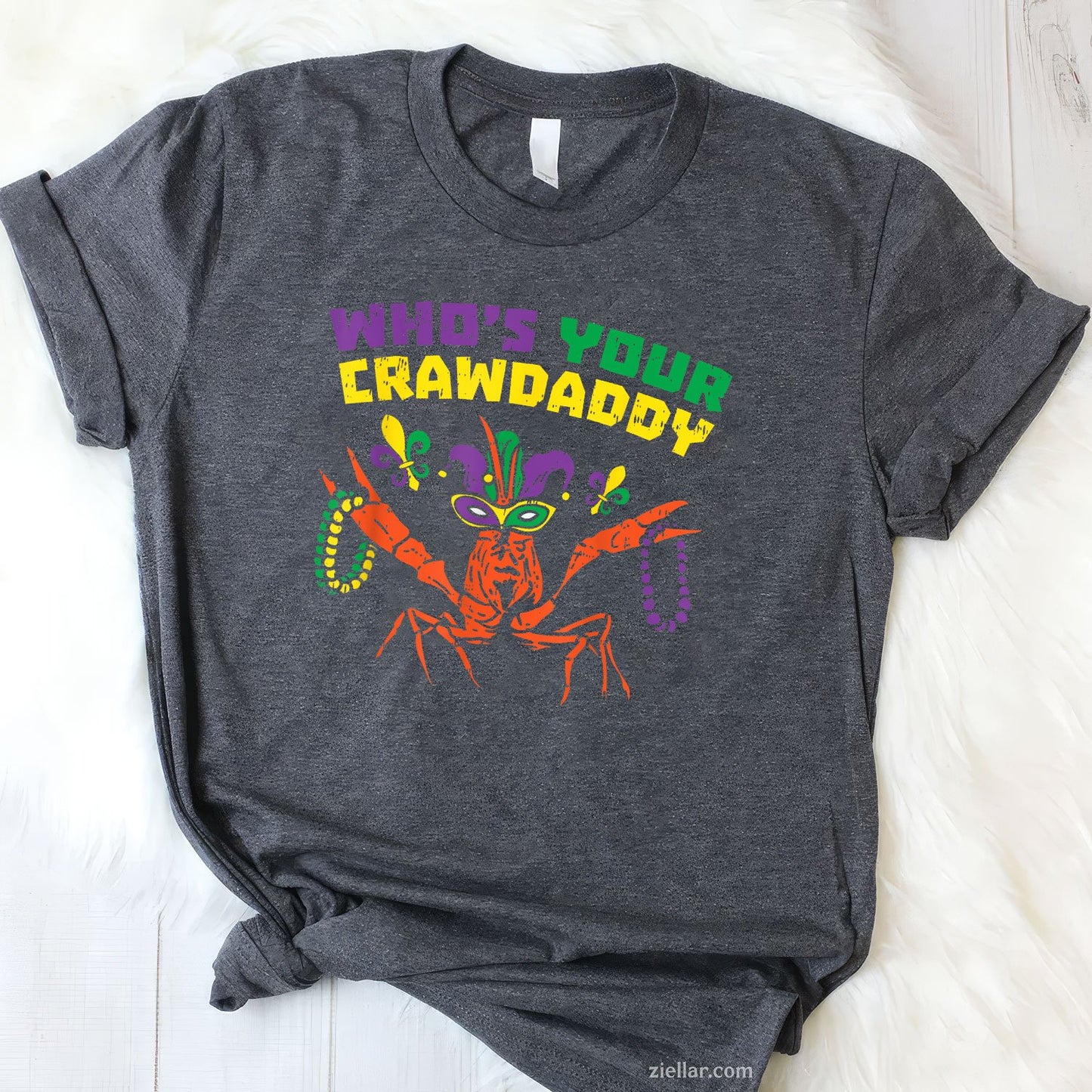 Who's Your Crawdaddy Tee and T-Shirt, Funny Crawfish Jester Mardi Gras T-Shirt for Adults