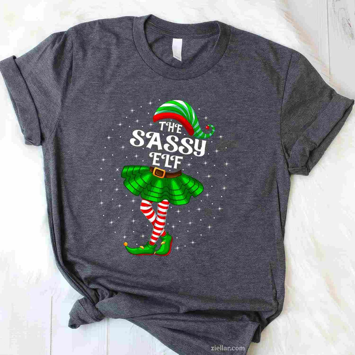 Xmas Family Matching Women Mom The Sassy Elf Christmas T-Shirt, A The Sassy Elf Christmas Family Matching Tee