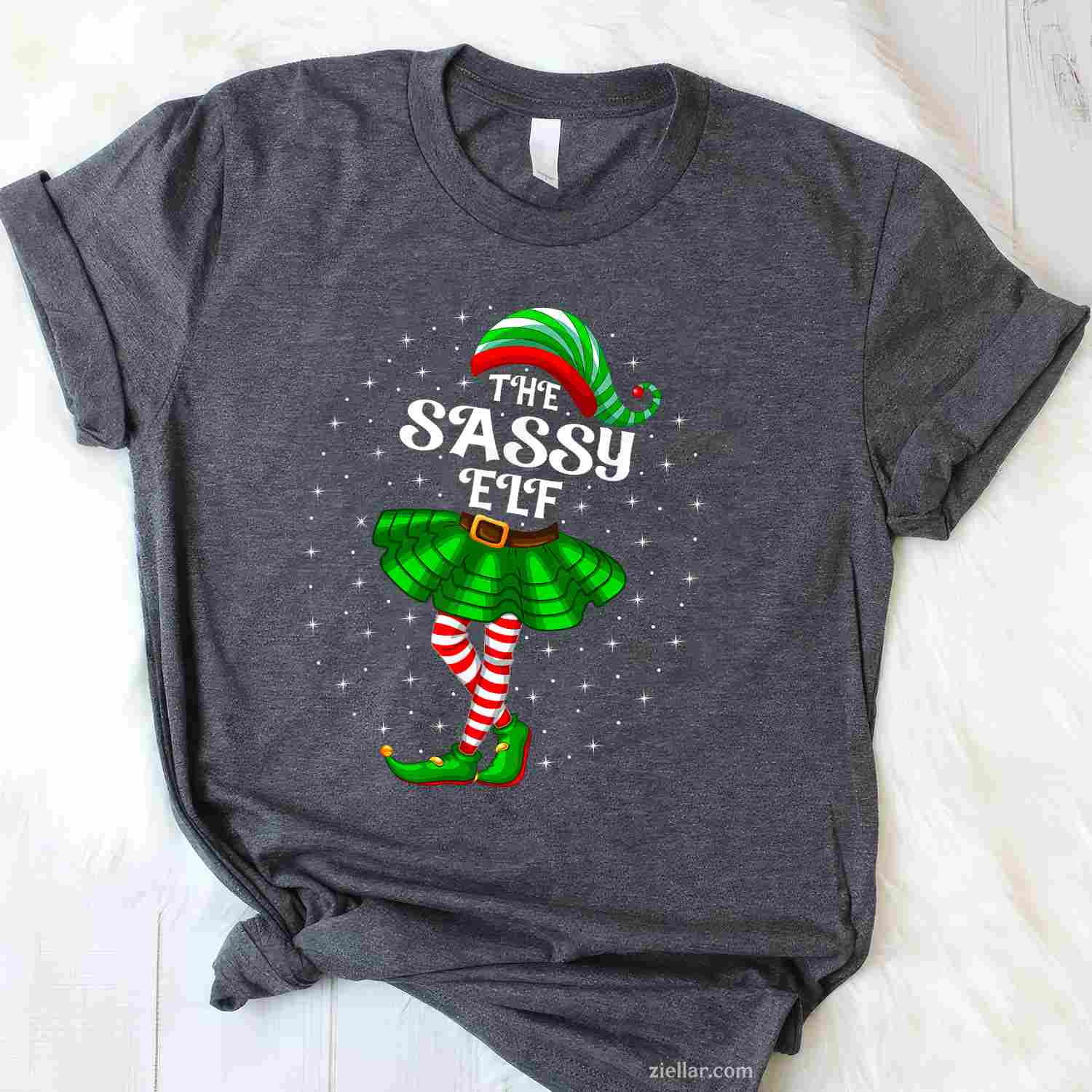 Xmas Family Matching Women Mom The Sassy Elf Christmas T-Shirt, A The Sassy Elf Christmas Family Matching Tee