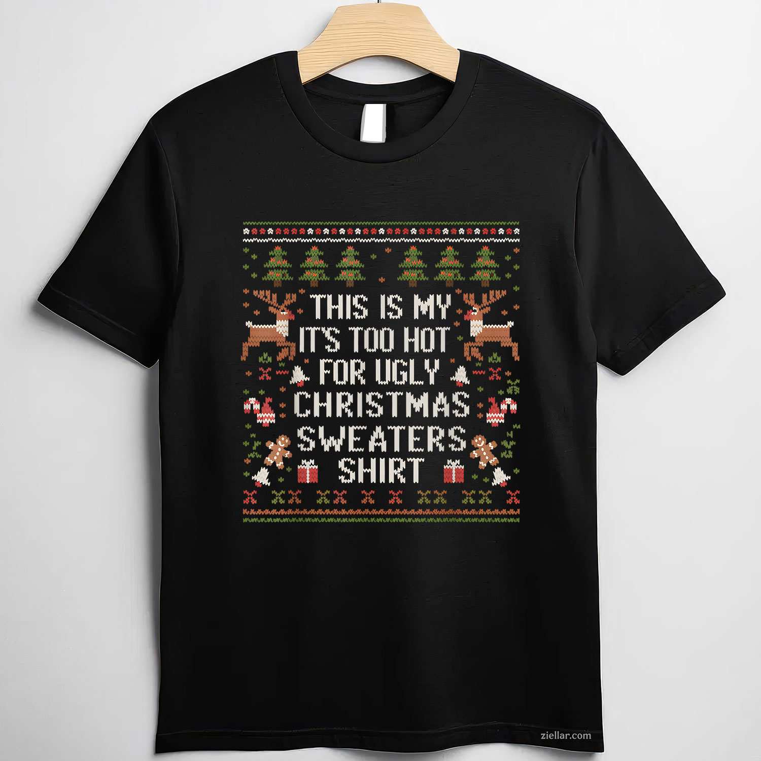 Xmas Pun This Is My It'S Too Hot For Ugly Christmas Sweaters T-Shirt_ Humorous Holiday Party Tee
