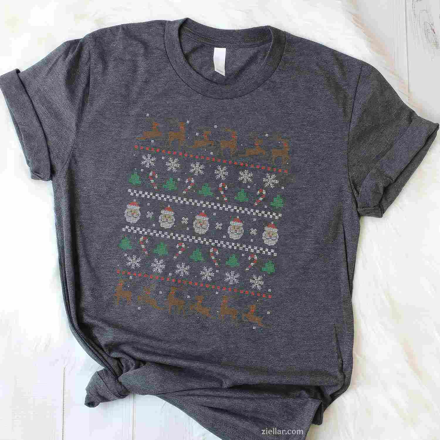 Xmas Ugly Christmas Sweater T-Shirt_ Funny Holiday Party Tee, Great For Men And Women