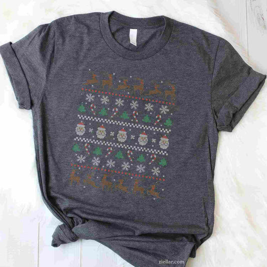 Xmas Ugly Christmas Sweater T-Shirt_ Funny Holiday Party Tee, Great For Men And Women