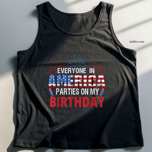Gifts Funny Bday Born on 4th of July Tank Top Shirt, Patriotic USA Independence Day Gift