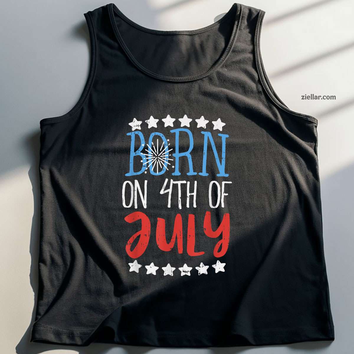 Born On 4th Of July Independence Day Birthday Gift American Tank Top Shirt