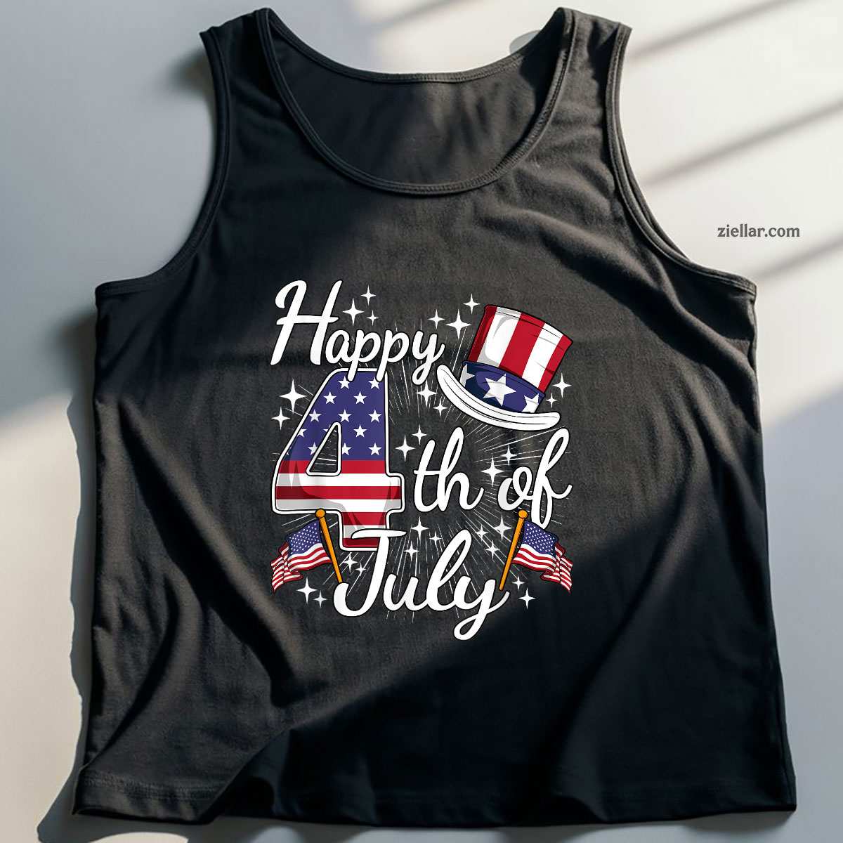 Happy 4th Of July Patriotic American Flag USA Men Women Kids Tank Top Shirt