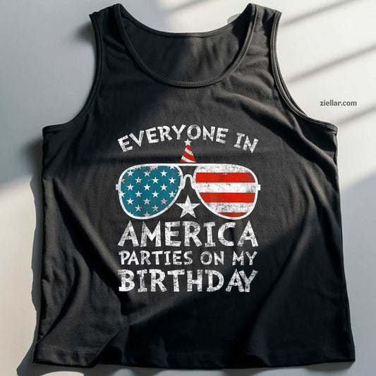4th of July Birthday Party Boy Girl Fourth Tank Top Shirt, Patriotic USA Independence Day Gift