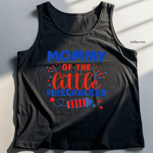 Mommy of the little firecracker Fourth July Birthday Tank Top Shirt