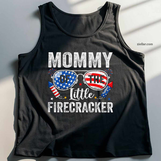 4th of July Birthday Mom Mommy Of The Little Firecracker Tank Top Shirt