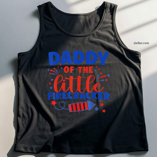 Daddy of the little firecracker Fourth July Birthday Tank Top Shirt