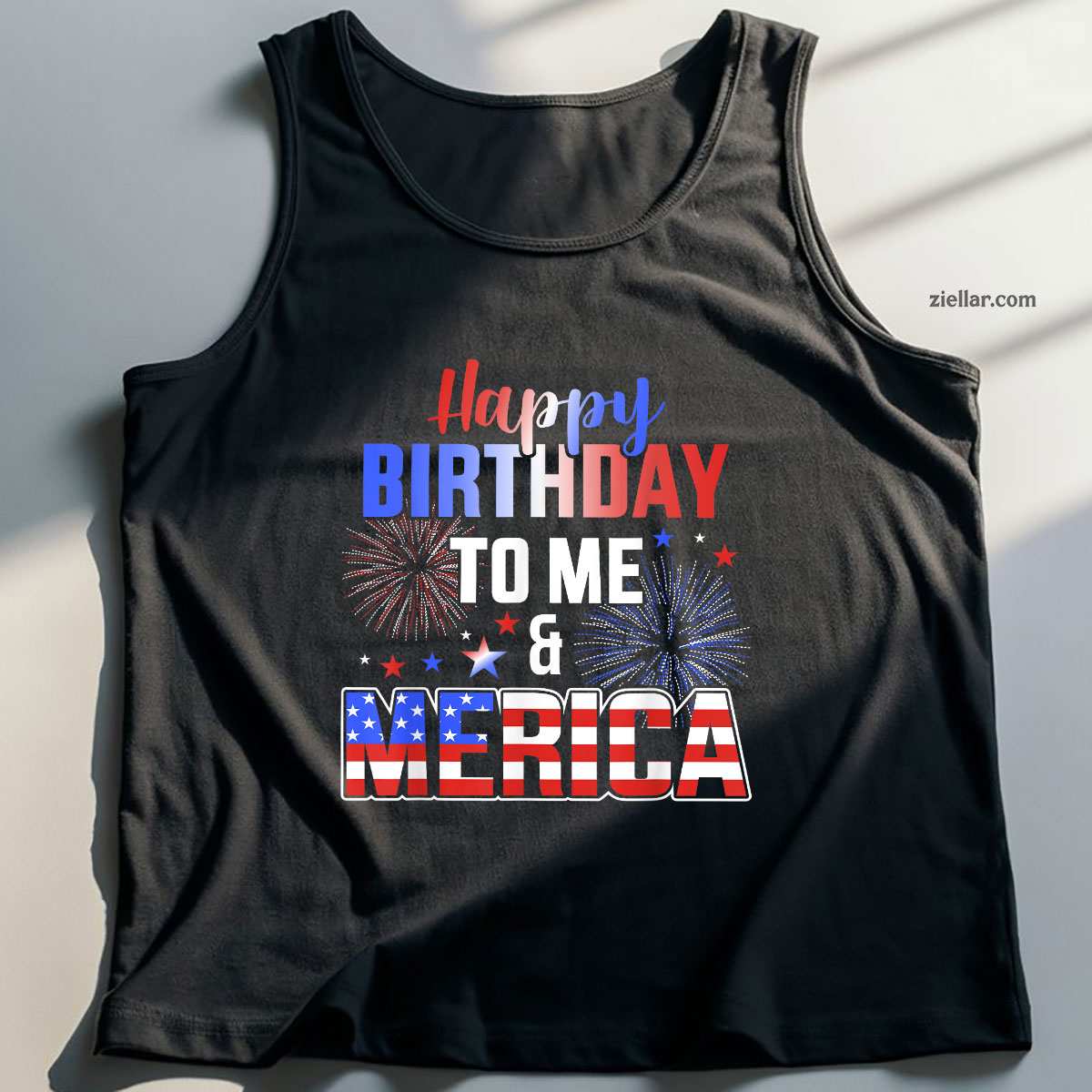 Happy birthday to me and merica with US flag 4th of July Tank Top Shirt