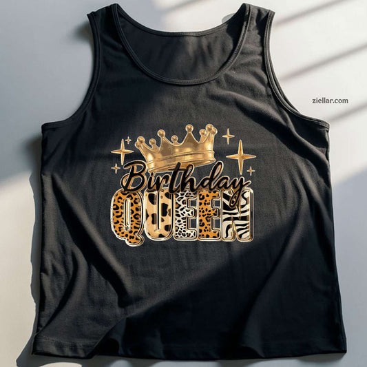 Birthday Queen Golden Crown American Afro Girls Women party Tank Top Shirt