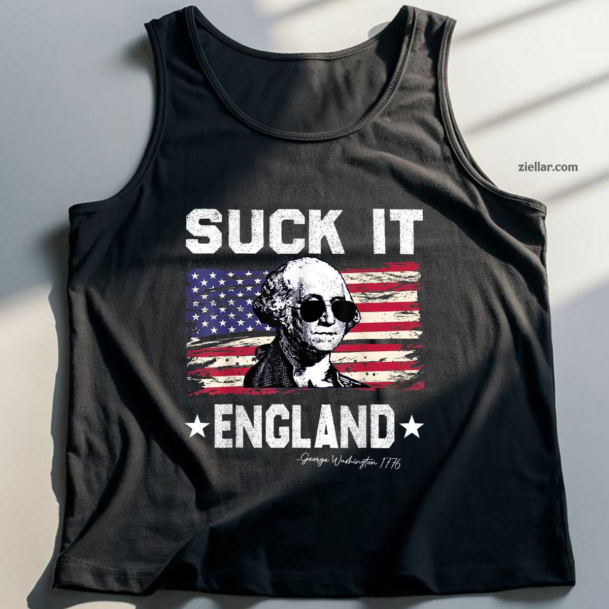 Suck It England Funny 4th of July George Washington 1776 Tank Top Shirt Tee for Men Women Unisex