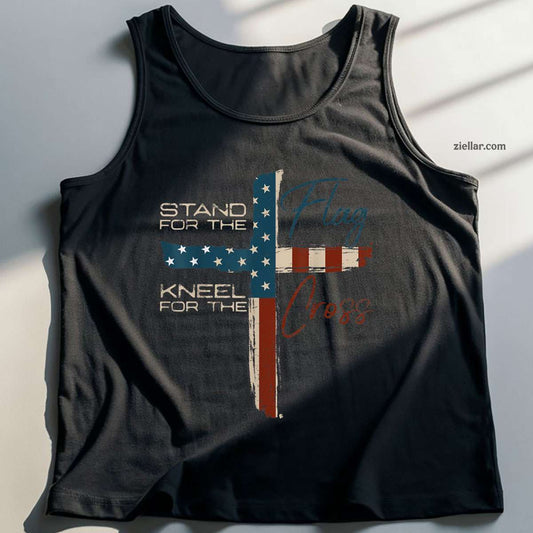 USA Flag Religious Quote 4th of July Christian Faith Tank Top Shirt Tee for Men Women Unisex