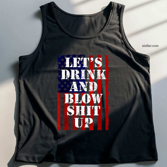 Funny Fireworks Shirts For Men Women Day Drinking 4th July Tank Top Shirt Tee
