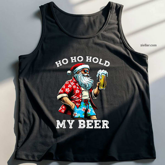 Funny Santa With Sunglasses And Beer Christmas in July Tank Top Shirt Funny Christmas in July Tee and Tank Top Shirt for Men Women Adults
