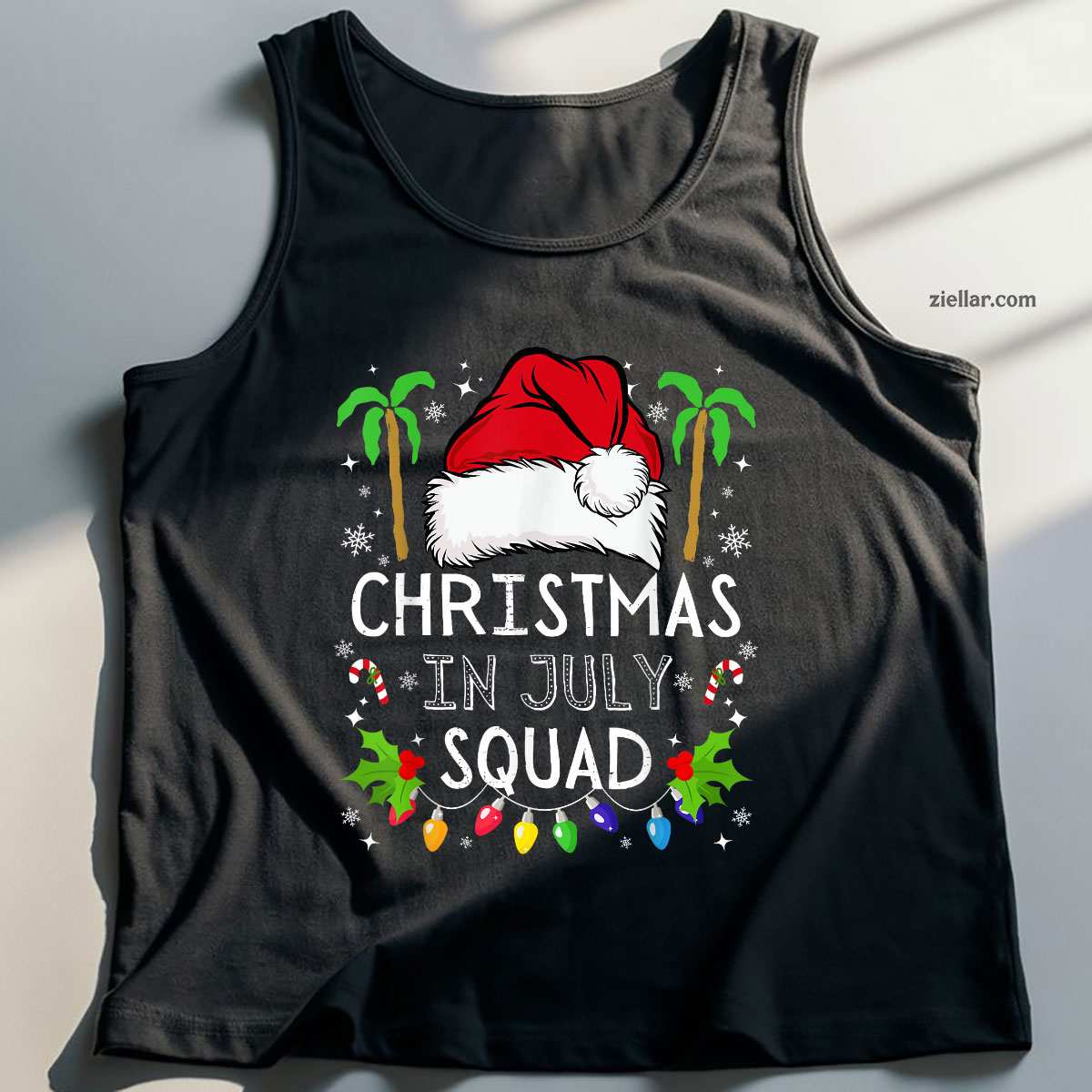 Christmas In July Squad Funny Summer Xmas Men Women Tank Top Shirt Funny Christmas in July Tee and Tank Top Shirt for Men Women Adults Limited Edition