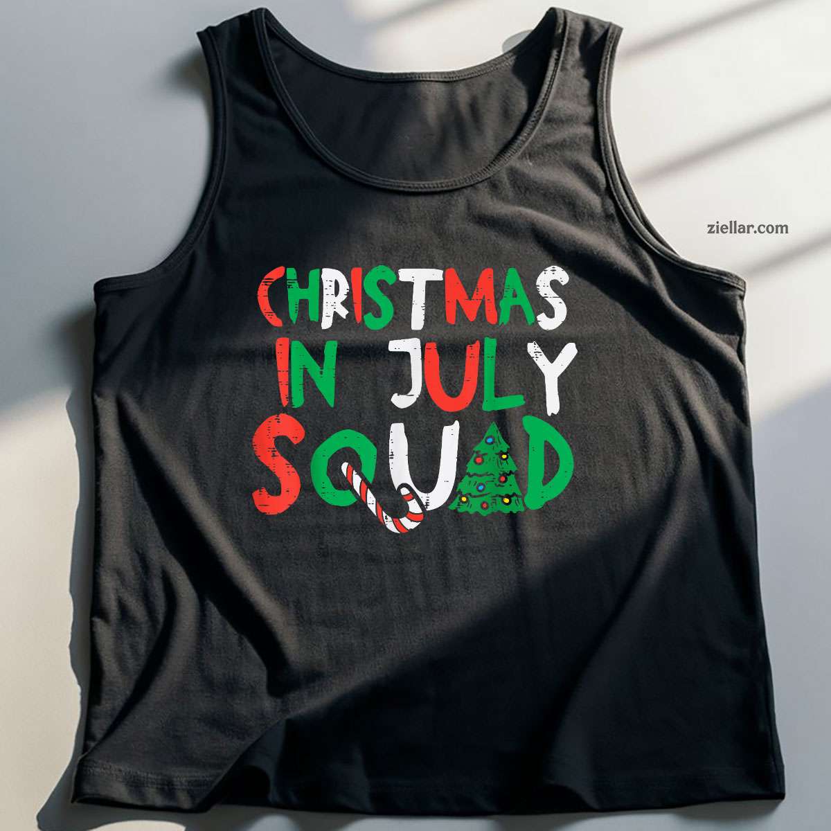 Christmas In July Squad Funny Summer Xmas Men Women Tank Top Shirt Funny Christmas in July Tee and Tank Top Shirt for Men Women Adults Tee Gift