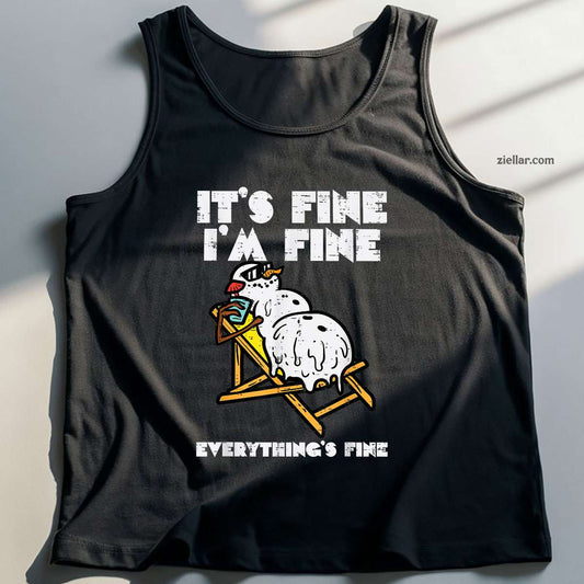 Christmas In July Snowman Melting Fine Funny Men Women Tank Top Shirt Funny Christmas in July Tee and Tank Top Shirt for Men Women Adults