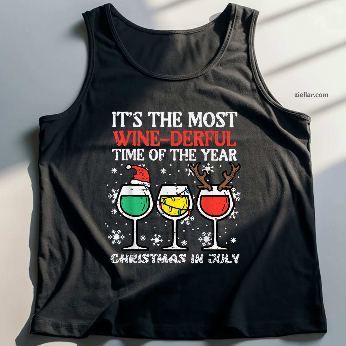 Christmas In July Most Winederful Time Funny Xmas Mom Women Tank Top Shirt Funny Christmas in July Tee and Tank Top Shirt for Men Women Adults