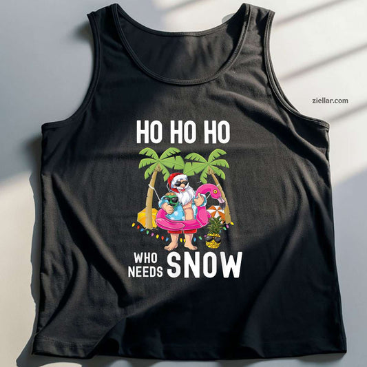 Christmas Palm Tree Santa Surfing Summer Beach Vacation Tank Top Shirt Funny Christmas in July Tee and Tank Top Shirt for Men Women Adults
