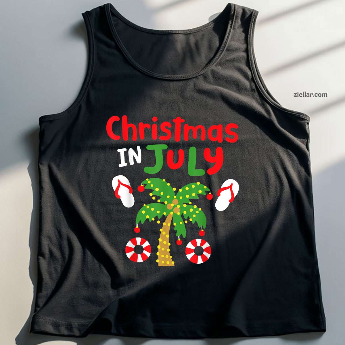 Christmas in July Funny Summer Xmas Men Women Tank Top Shirt Funny Christmas in July Tee and Tank Top Shirt for Men Women Adults