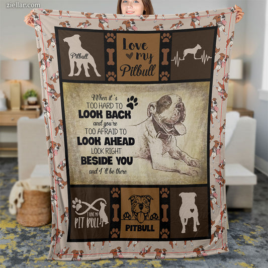 Love Is A Pitbull Quilt Blanket, Fleece Blanket Gift for Dog Lovers, Personalized Custom Name