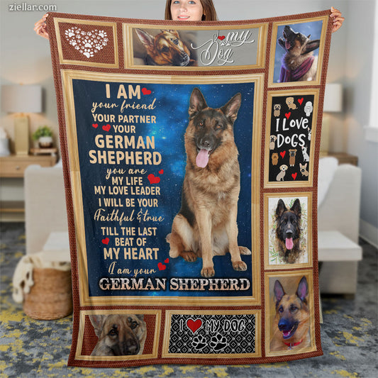 German Shepherd Dog Mom Quilt Blanket, Fleece Blanket Gift with Love Quote, Custome Name