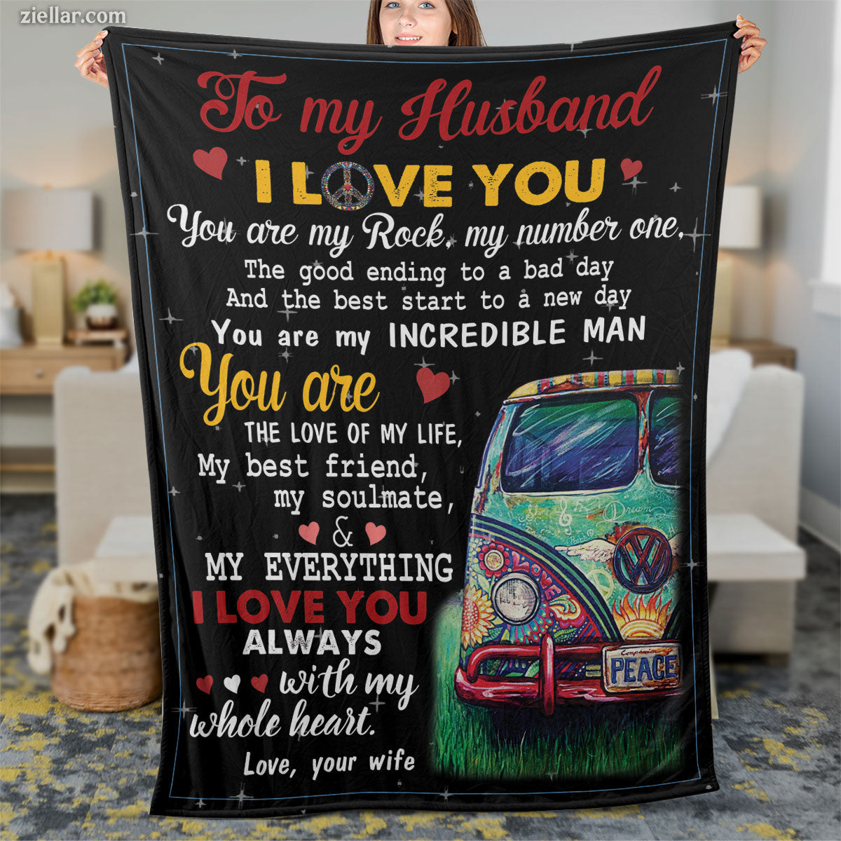 To My Husband Quilt Blanket, Fleece Blanket Gift from Wife with Cowboy Theme, Custome Name