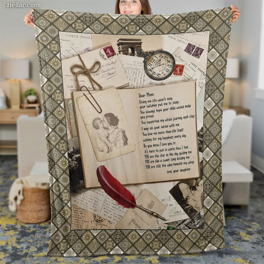 To My Grandson Quilt Blanket, Fleece Blanket Gift with Sports, Courage Quotes and Love, Custome Name