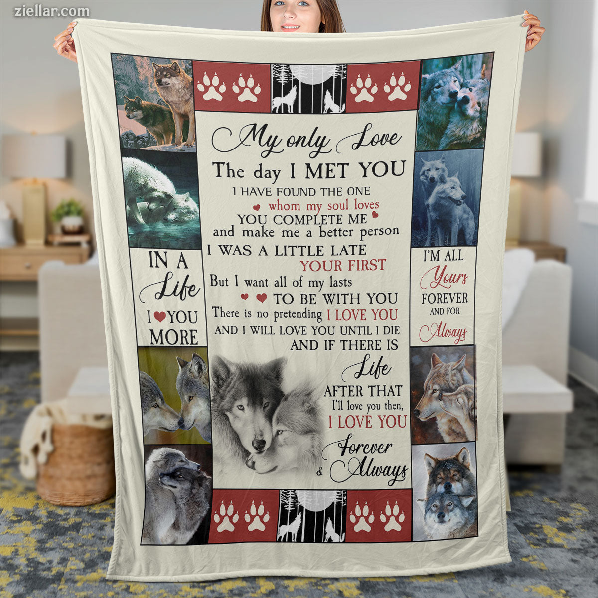 To My Only Love Quilt Blanket, Fleece Blanket Gift with Cats, Vintage Love Message, Custome Name