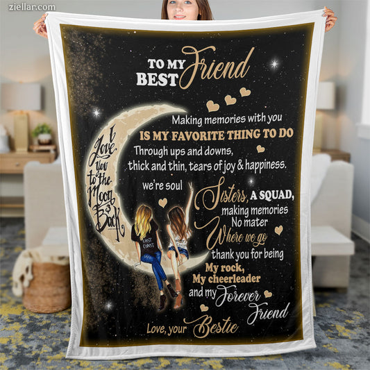 To My Best Friend Quilt Blanket, Fleece Blanket Gift for Soul Sister, Custome Name Option