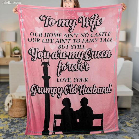To My Wife Quilt Blanket, Fleece Blanket Gift from Husband, Personalized Custome Name
