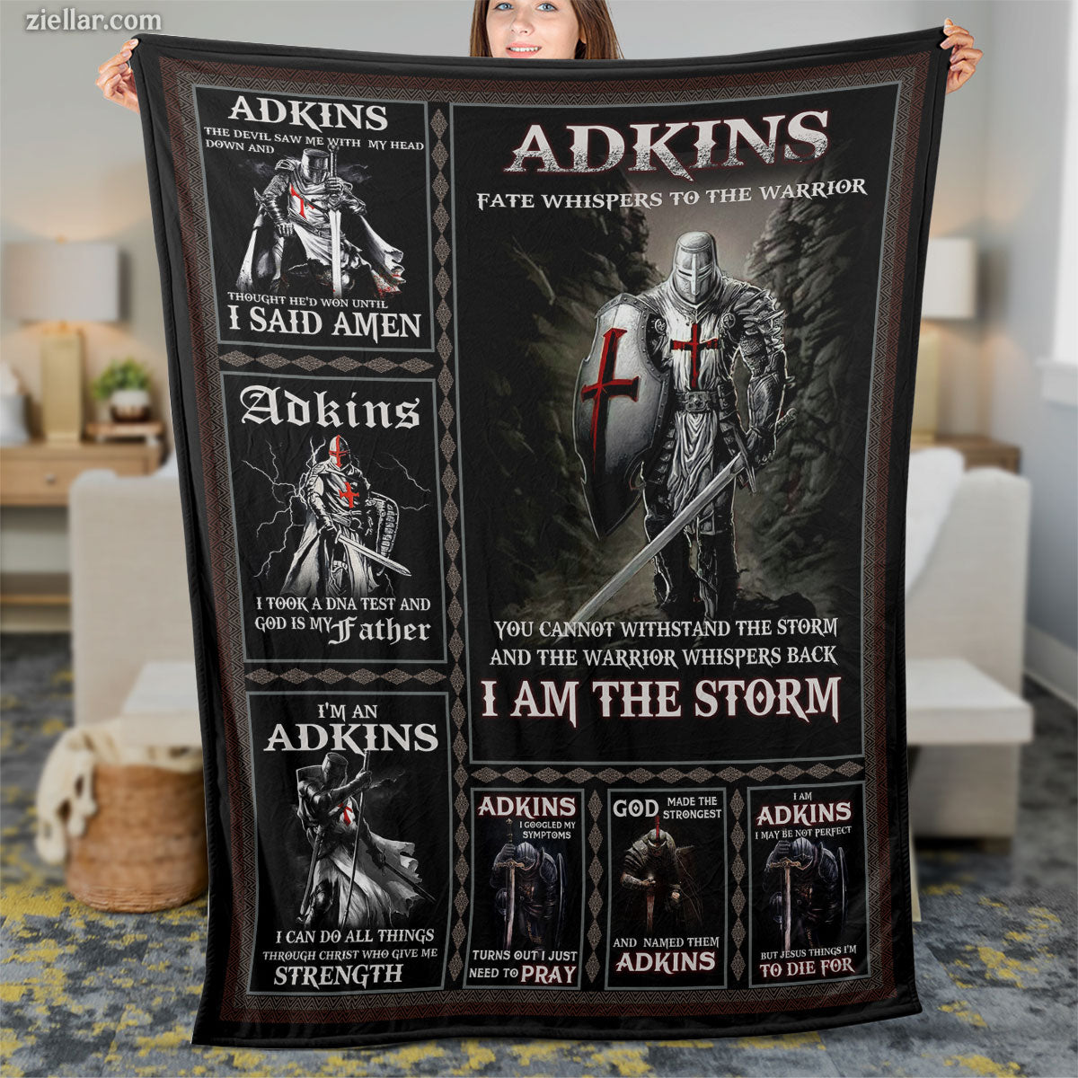 Military Veteran Quilt Blanket, Fleece Blanket Patriotic Soldier Pride Design for Men