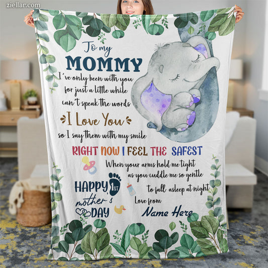 To My Mommy Quilt Blanket, Fleece Blanket Personalized Gift from Daughter or Son