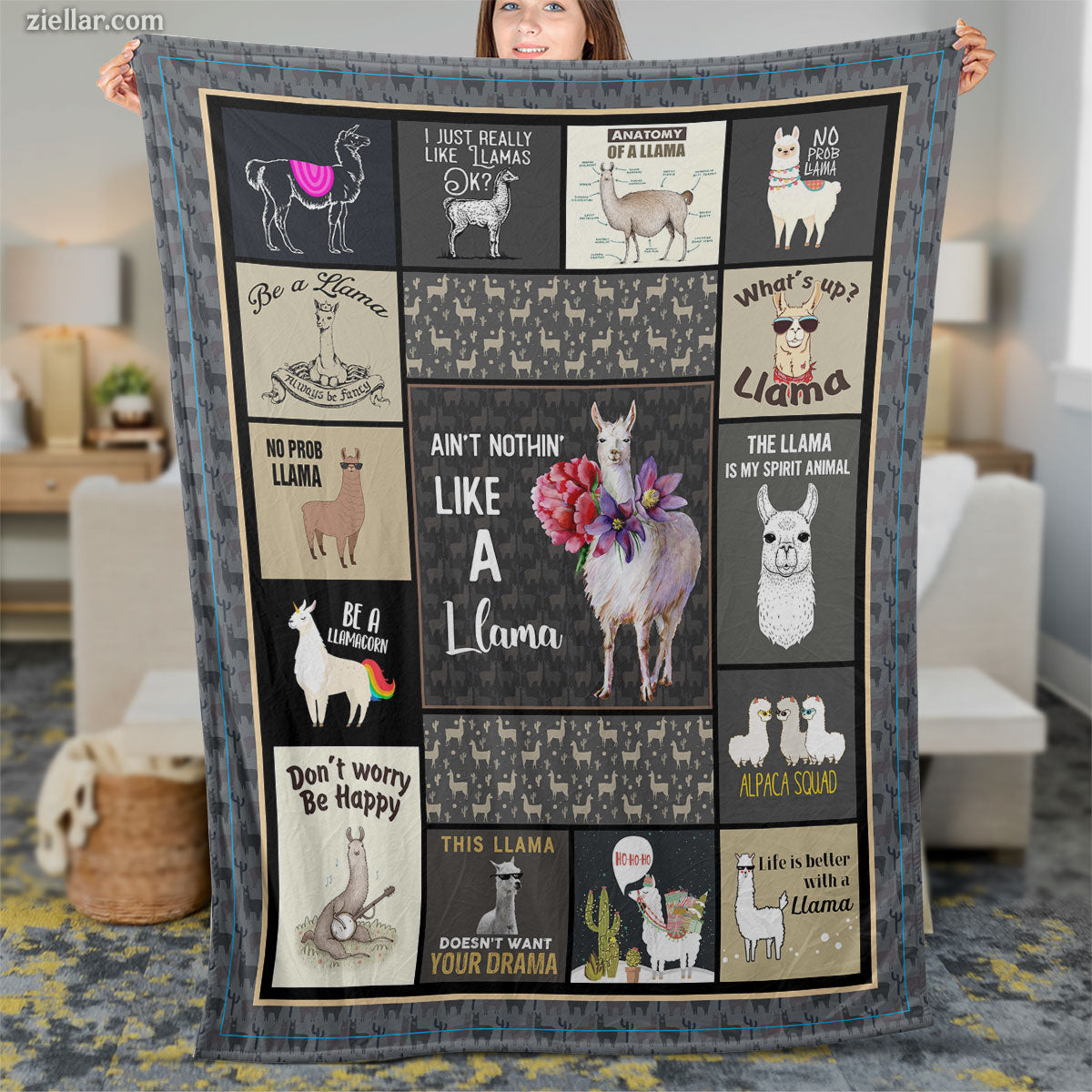 Funny Cat Sayings Quilt Blanket, Fleece Blanket Cute Kitty Quotes for Cat Lovers Gift