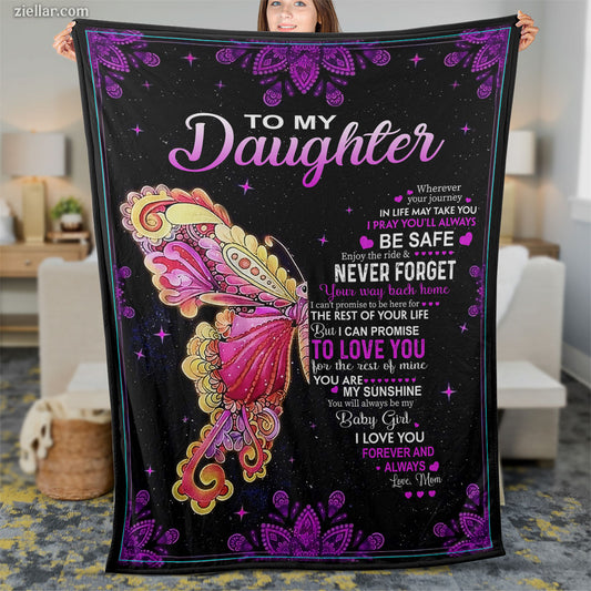 In My Guardian's Arms Quilt Blanket, Fleece Blanket Wolf Protection Theme, Custome Name