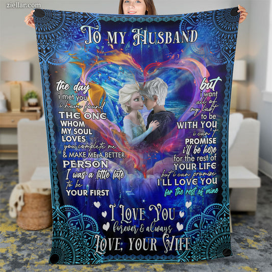 To My Husband Quilt Blanket, Fleece Blanket Colorful Celtic Love Art, Custome Name Gift