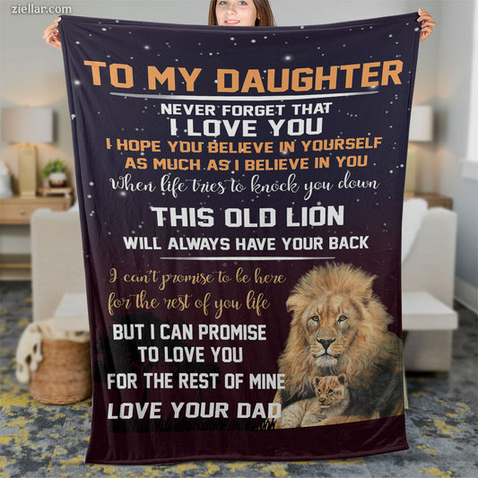 To My Daughter Quilt Blanket, Fleece Blanket Butterfly and Galaxy Gift from Dad