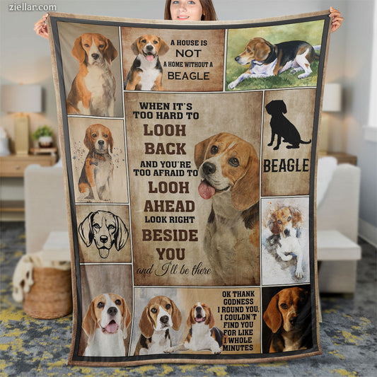 Beagle Dog Quilt Blanket, Fleece Blanket Puppy Collage Gift for Dog Lovers, Custome Name