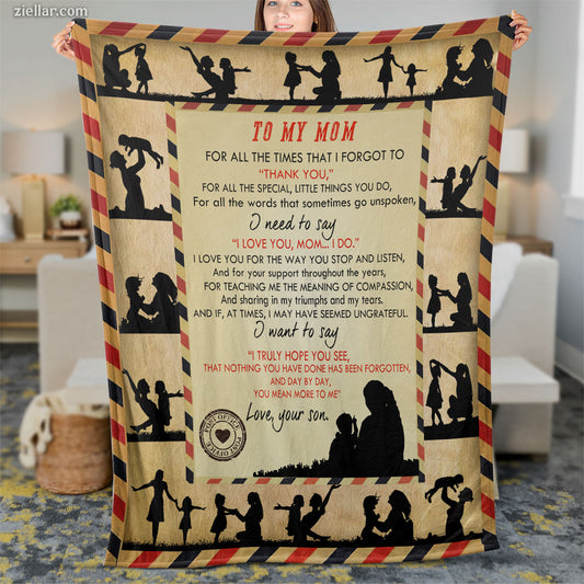 To My Him Quilt Blanket, Fleece Blanket Romantic Letter-Style Gift, Personalized