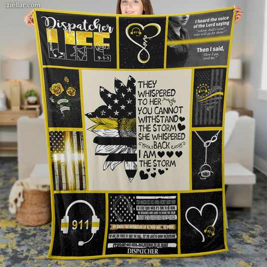 911 Dispatcher Quilt Blanket, Fleece Blanket Emergency Responder Gift, Personalized