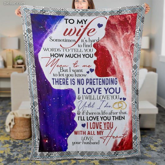 To My Wife Quilt Blanket, Fleece Blanket Romantic Galaxy Gift from Husband, Personalized