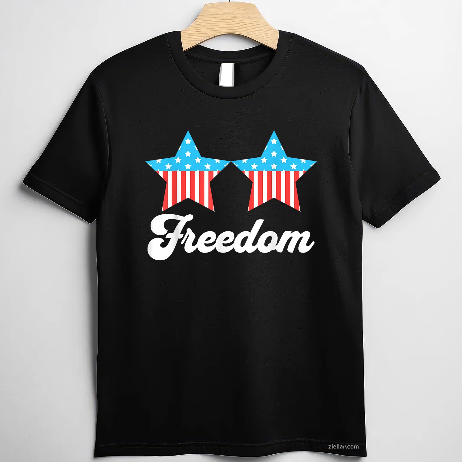 Groovy Freedom 4th of July Matching Couples Tee and T-Shirt, Funny Patriotic 4th of July USA Freedom T-Shirt for Adults